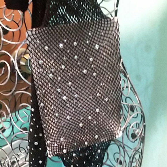 Fishnet Rhinestone Tights - Picture 4 of 8